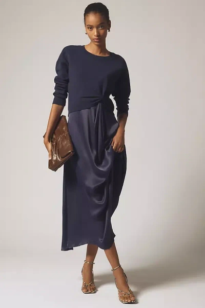 By Anthropologie The Gemini Twofer Sweater + Dress Set In Blue