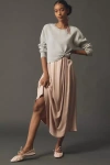 By Anthropologie Long-sleeve Mockable Jumper & Midi Skirt In Grey