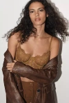 By Anthropologie The Giselle Lace Bustier In Gray