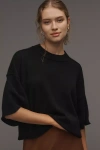 By Anthropologie The Goldie Crew-neck Cashmere Sweater In Black