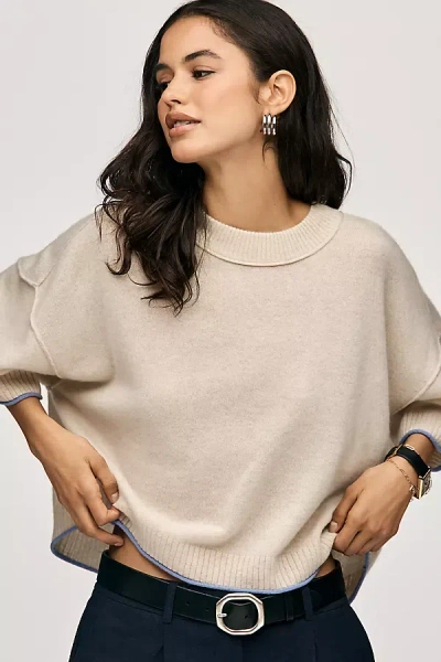 By Anthropologie The Goldie Crew-neck Cashmere Sweater In Neutral