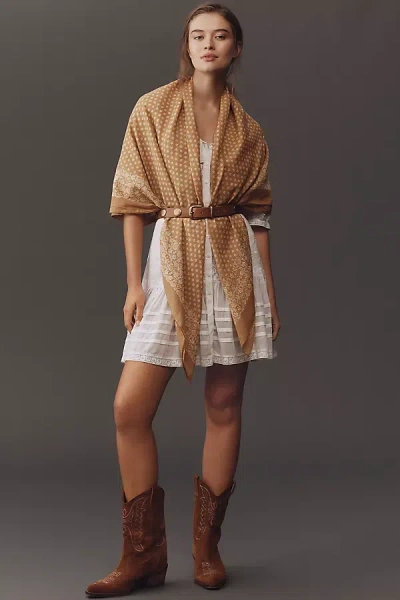 By Anthropologie The Great Big Bandana Scarf  In Gold