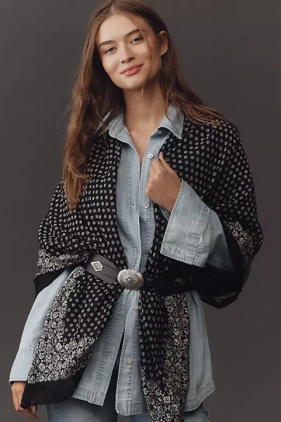 By Anthropologie The Great Big Bandana Scarf  In Gray