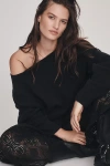 By Anthropologie The Haley Boat-neck Wool Blend Sweater In Black