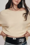 By Anthropologie The Haley Boat-neck Wool Blend Sweater In Neutral
