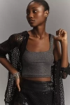 By Anthropologie The Hannah Seamless Textured Tank: Lurex Edition Top In Black