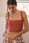 By Anthropologie The Hannah Seamless Textured Tank: Lurex Edition Top In Red