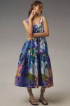 By Anthropologie The Helena Square-neck Babydoll Dress In Blue