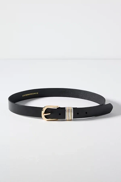 By Anthropologie The Hensler Mixed-metal Leather Belt In Black