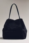 By Anthropologie The Hollace Tote: Faux Fur Edition In Blue