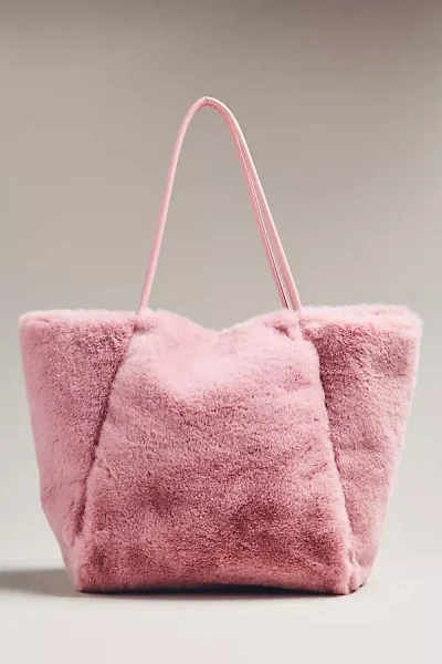 By Anthropologie The Hollace Tote: Faux Fur Edition In Purple