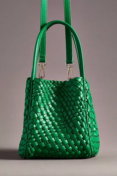 By Anthropologie The Hollace Tote: Woven Mini Edition In Green