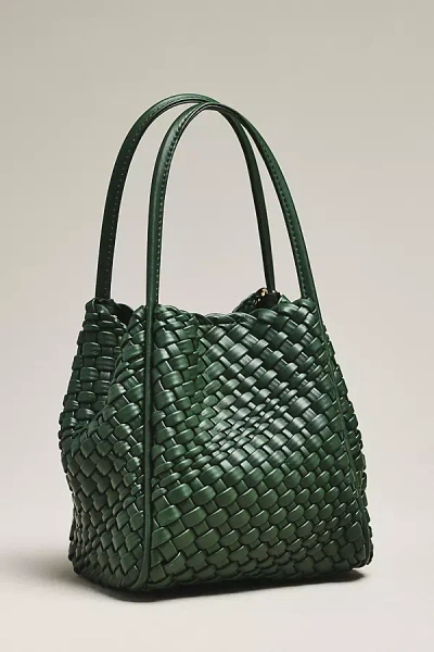 By Anthropologie The Hollace Tote: Woven Mini Edition In Green