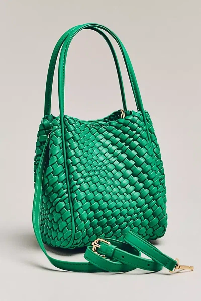 By Anthropologie The Hollace Tote: Woven Mini Edition In Green