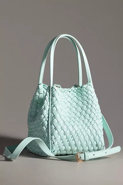 By Anthropologie The Hollace Tote: Woven Mini Edition In Mint