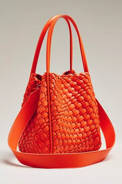 By Anthropologie The Hollace Tote: Woven Mini Edition In Orange