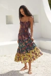 By Anthropologie Smocked Drop-waist Tiered Cotton Maxi Dress In Multicolor