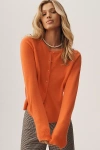 By Anthropologie The Juliet Cashmere Cardigan Sweater In Orange