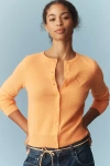By Anthropologie The Juliet Cashmere Cardigan Sweater In Orange