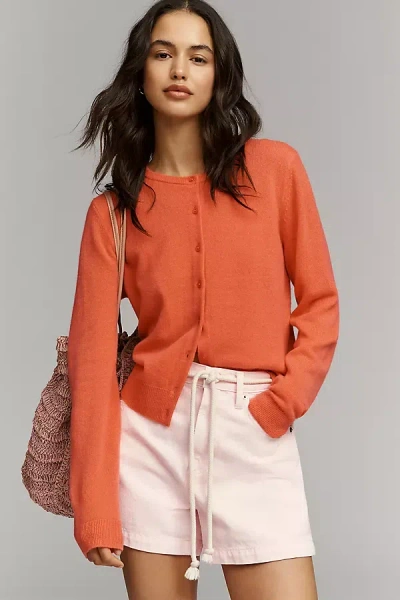 By Anthropologie The Juliet Cashmere Cardigan Sweater In Orange