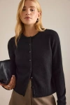 By Anthropologie The Juliet Cashmere Crew-neck Cardigan In Black