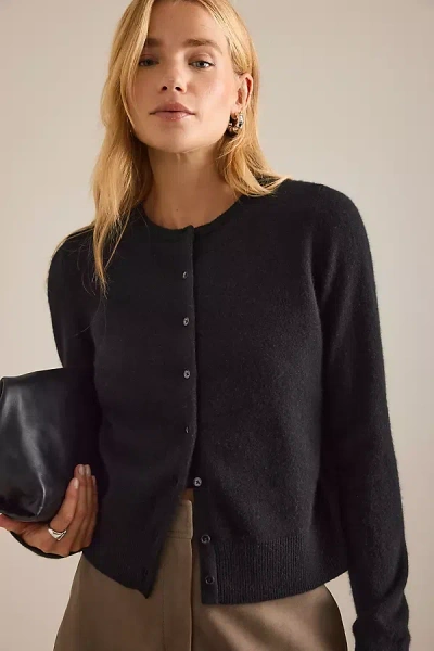 By Anthropologie The Juliet Cashmere Crew-neck Cardigan In Black