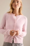 By Anthropologie The Juliet Cashmere Crew-neck Cardigan In Pink