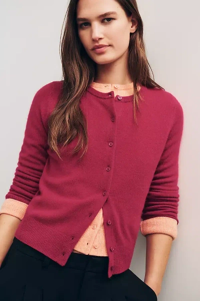 By Anthropologie The Juliet Cashmere Crew-neck Cardigan In Red