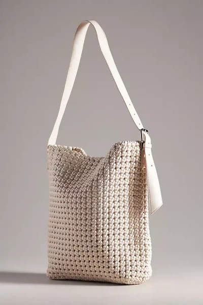 By Anthropologie The Kalani Woven Knot Bag: Faux Leather Edition In White