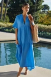By Anthropologie The Kallie Flowy Maxi Dress In Blue