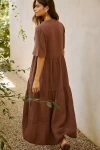 By Anthropologie The Kallie Flowy Maxi Dress In Brown