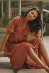 By Anthropologie The Kallie Flowy Maxi Dress In Brown