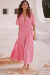 By Anthropologie The Kallie Flowy Maxi Dress In Pink