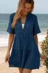 By Anthropologie The Kallie Flowy Tunic Dress In Blue