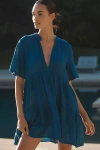 By Anthropologie The Kallie Flowy Tunic Dress In Blue
