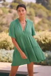 By Anthropologie The Kallie Flowy Tunic Dress In Green