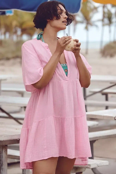 By Anthropologie The Kallie Flowy Tunic Dress In Pink