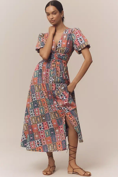 By Anthropologie The Katerina Button-front Dress In Multi