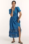 By Anthropologie The Katerina Button-front Dress: Eyelet Edition In Blue