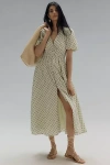 By Anthropologie The Katerina Button-front Dress In Green