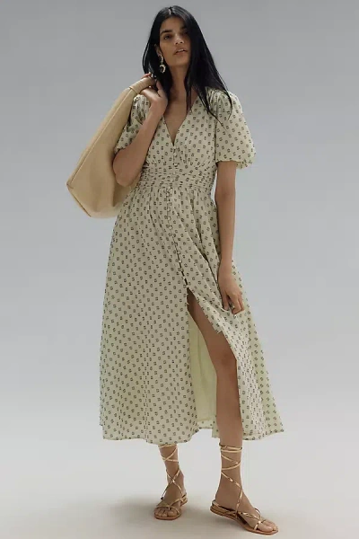 By Anthropologie The Katerina Button-front Dress In Green