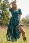 By Anthropologie The Katerina Button-front Dress: Velvet Edition In Green