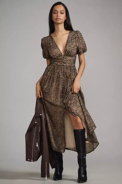 By Anthropologie The Katerina Button-front Dress: Velvet Edition In Multicolor