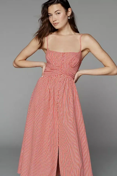 By Anthropologie The Katerina Button-front Dress In Pink