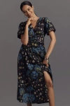 By Anthropologie The Katerina V-neck Button-front Dress In Multicolor