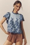 By Anthropologie The Lainie High-neck Lace Cutwork Blouse