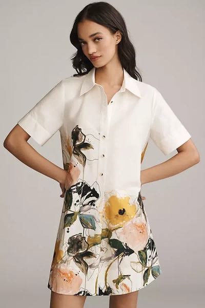 By Anthropologie The Leigh Viner Pollie Short-sleeve Swing Tunic Mini Dress
