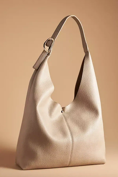 By Anthropologie The Love Knot Slouchy Bag: Buckle Edition In Beige
