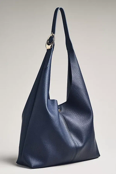 By Anthropologie The Love Knot Slouchy Bag: Buckle Edition In Blue