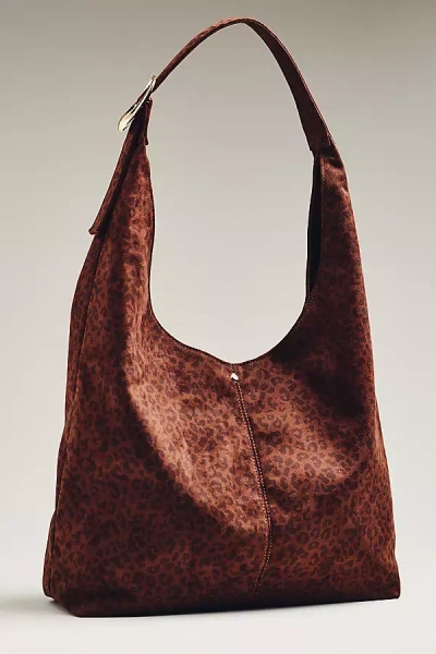 By Anthropologie The Love Knot Slouchy Bag: Buckle Edition In Brown